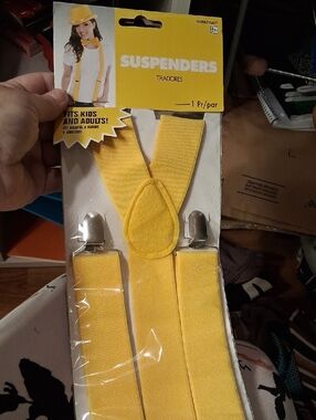 Womens Mens Or Kids Amscan Yellow Costume Suspenders